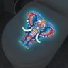 Glow-In-The-Dark Colored Totem Elephant Toilet Sticker Self-Adhesive Removable Wall Decal Home Bathroom Living Room Decor
