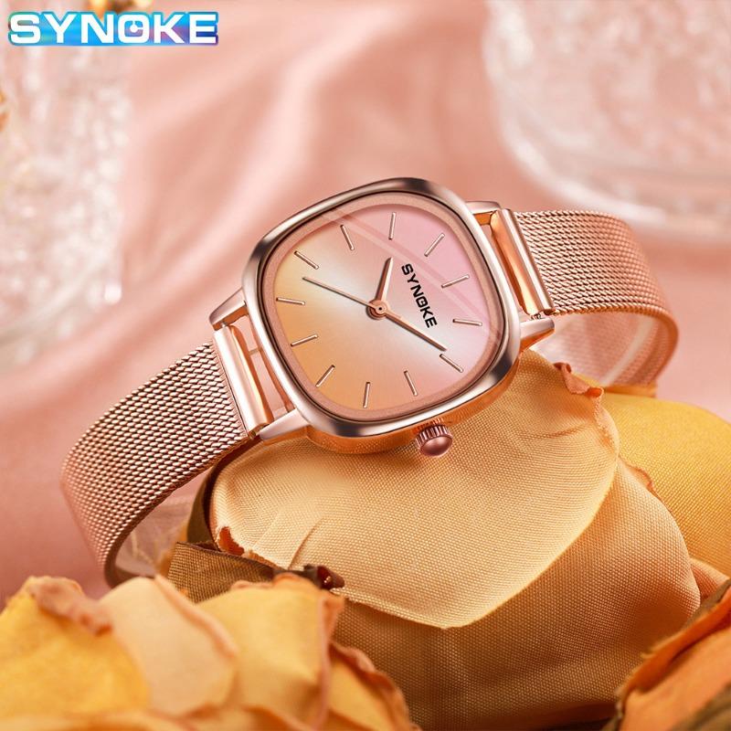 Top Brand New Fashion Trend Rose Gold Mesh Quartz Watch Women's Light Luxury Elegant Personalized Wristwatch
