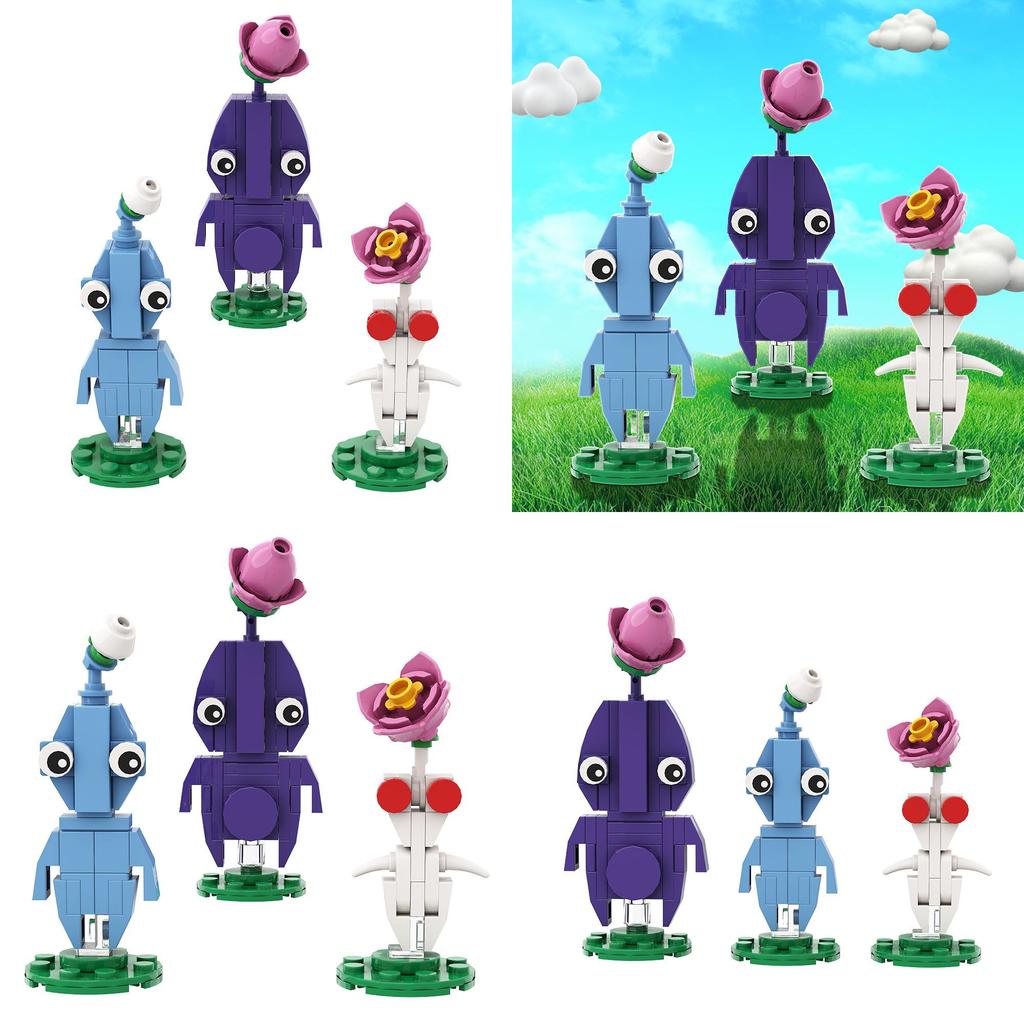 Pikmin Nintendo Action-Abenteuer-Spiel Bausteine Modell Kleinteil Kinder Puzzle Montagebausteine