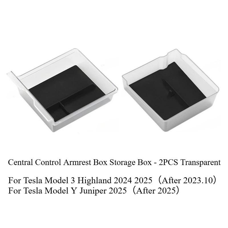 For Tesla Model Y/YL Juniper 2026 Model 3 Highland Central Control Storage Box Armrest Box Storage Organizer Tray Accessories