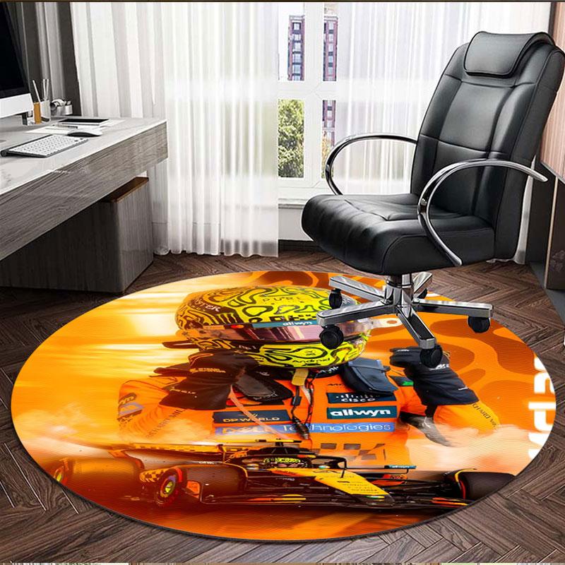 Lando Norris Print Round Rug, Washable Floor Carpet, For Entryway Dorm Laundry Room Office Study, Home Decor Birthday Christmas Gift