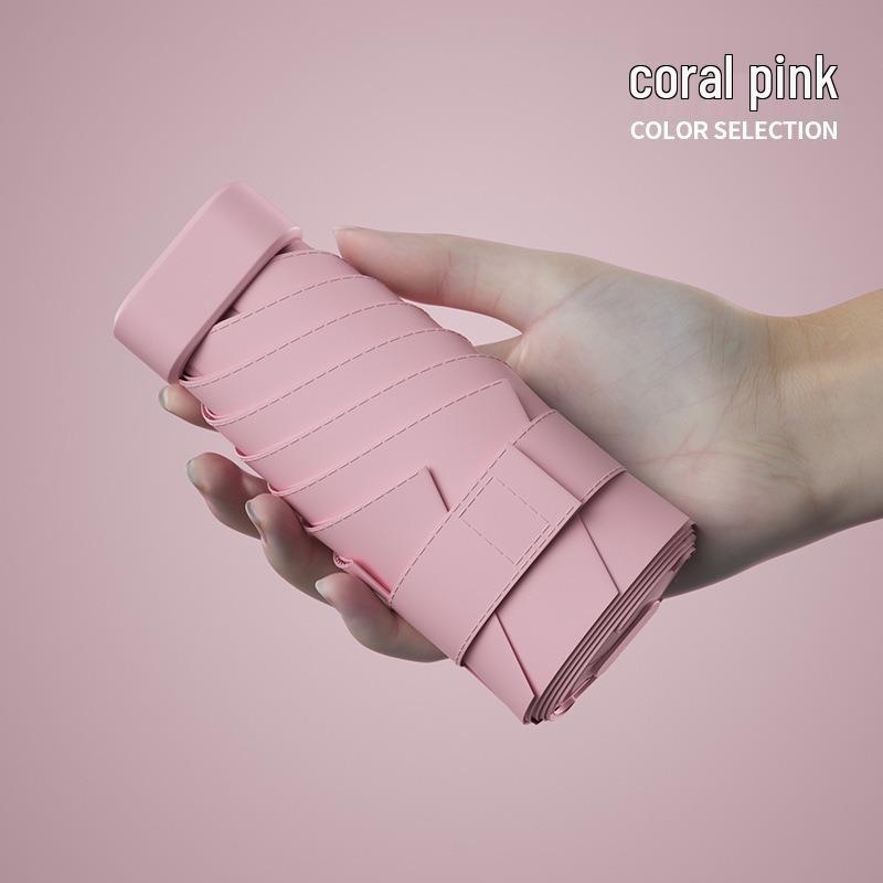 Compact Six-Fold Sun & Rain Umbrella with UV Protection for Women