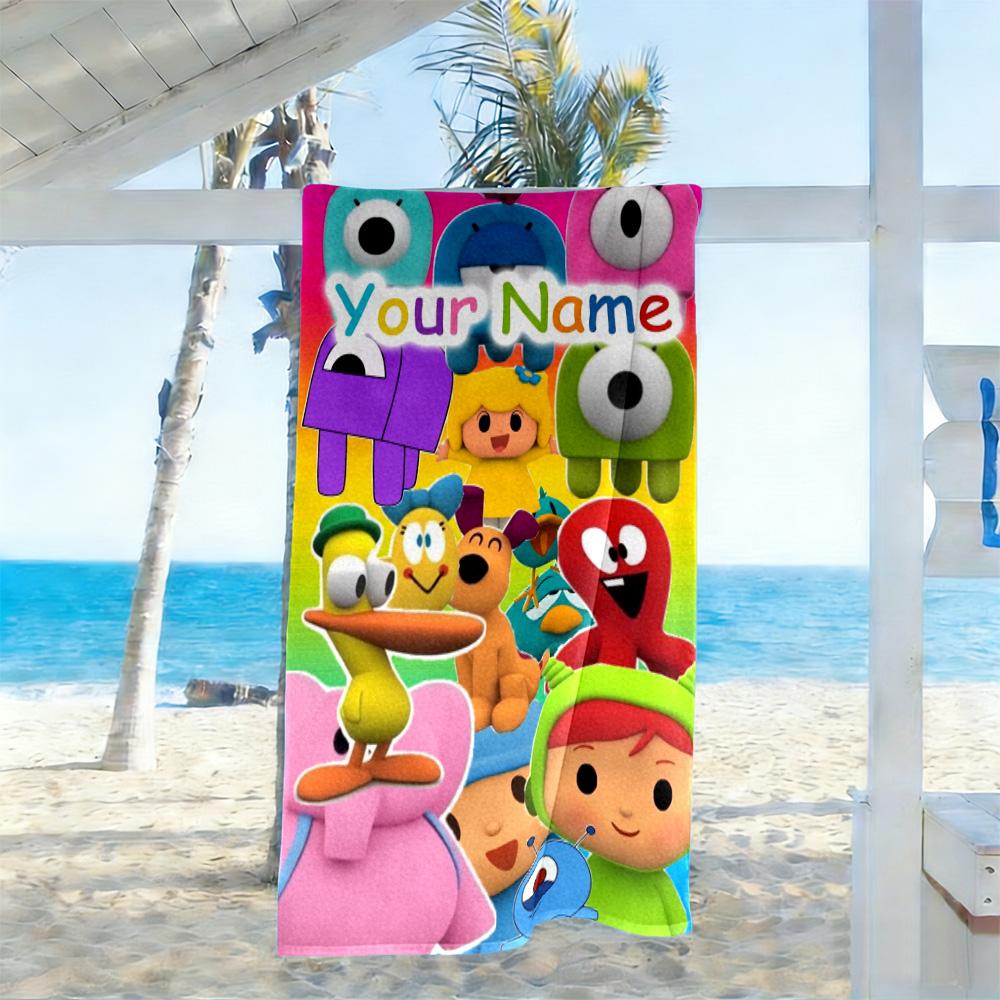 Pocoyo Personalized Text Beach Towel High Absorbency Quick-Dry