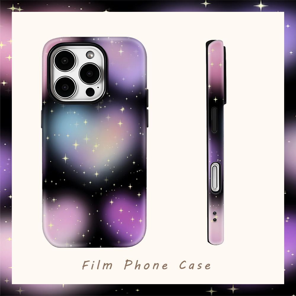 Glowing Heart Sparkle Phone Case for IPhone 17AIR 16E 16 15 14 13 12 11 17 Pro Max Plus Double-layer Back Cover