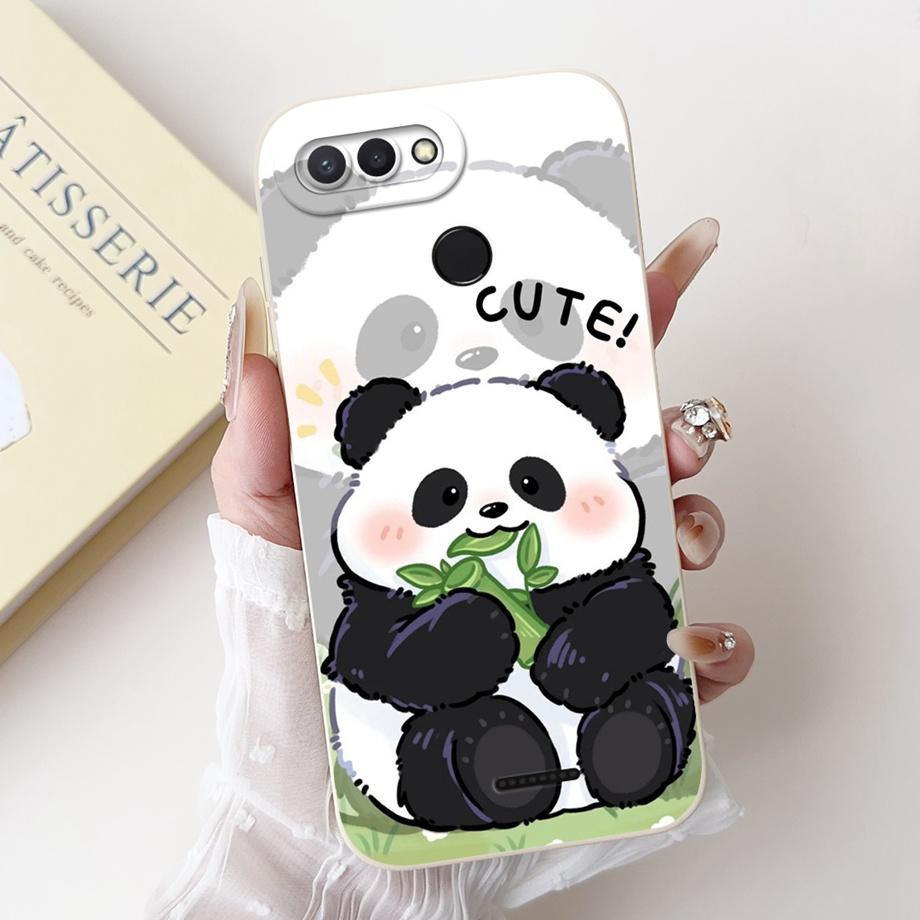 For Xiaomi Redmi 6 6A Case Soft Matte Silicone Capa Goothic Style Cartoon Panda Flower Back Cover For Redmi6 Redmi6a Coque Funda