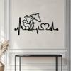 Art Mural Métal Vintage Battement de Coeur Silhouette Vache Décor Rustique Ferme Fer Cadeau Maison