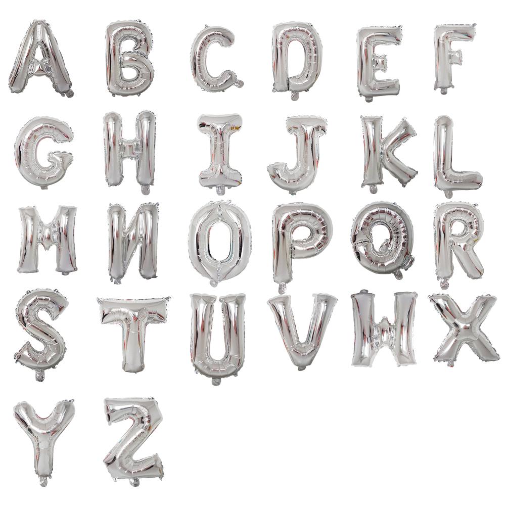 

Silver 16-Inch Letter Aluminum Foil Balloons for Decoration (US Version)