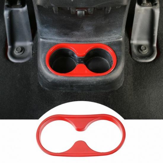 Red Car Cup Holder Frame Trim Cover Bezel For Jeep Wrangler JK 11-17 Accessories