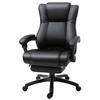 Executive Office Chair for Home, PU Leather Computer Chair, Swivel Desk Chair with Footrest, Wheels, Adjustable Height, Black