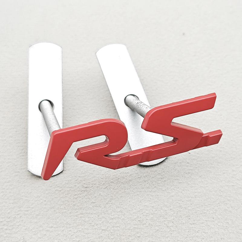 3D Metal RS Logo Car Rear Trunk Front Grille Emblem Badge Sticker Decal for Renault Megane Laguna Duster Captur Fluence Espace Y5