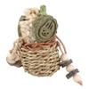 Hamster Chew Toys Hanging Straw Basket Bunny Chew Toys Seagrass Wood Sticks Chew Toys for Small