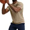 Men's Striped Texture Quick-Dry Short-Sleeved T-Shirt - Men's Retro Round-neck Lightweight Breathable Cool-Feeling Sports Casual Shirt
