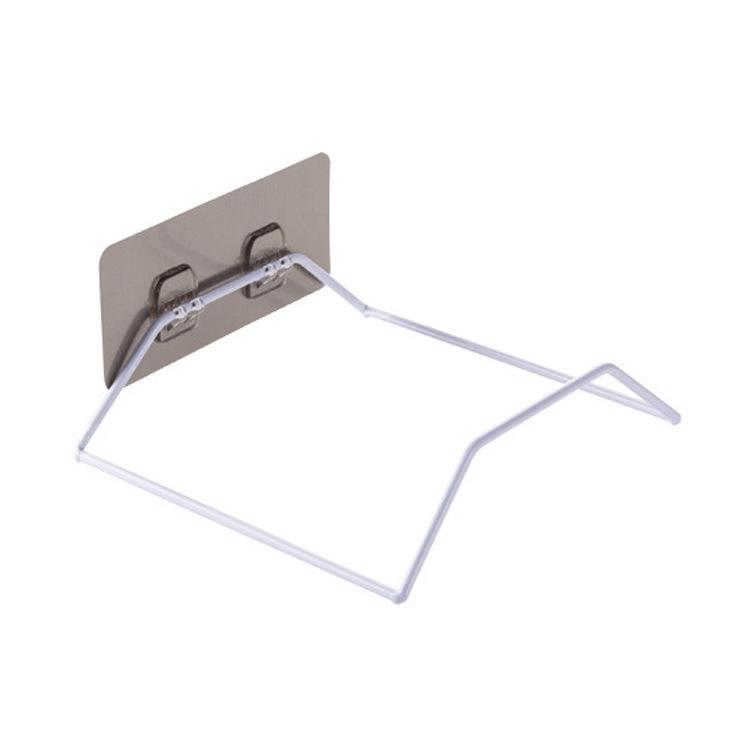 

No-Drill Wall-Mounted Wrought Iron Bathroom Storage Rack with Strong Hooks