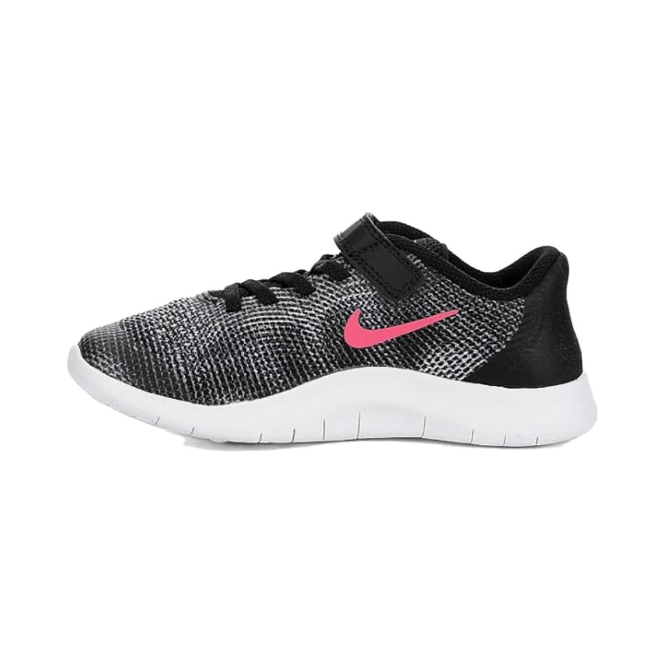 Nike Flex 2018 RN Comfortable Simple Non-Slip Low-Top Kids Running Shoes Kids sneaker Black White Red AH3437-001