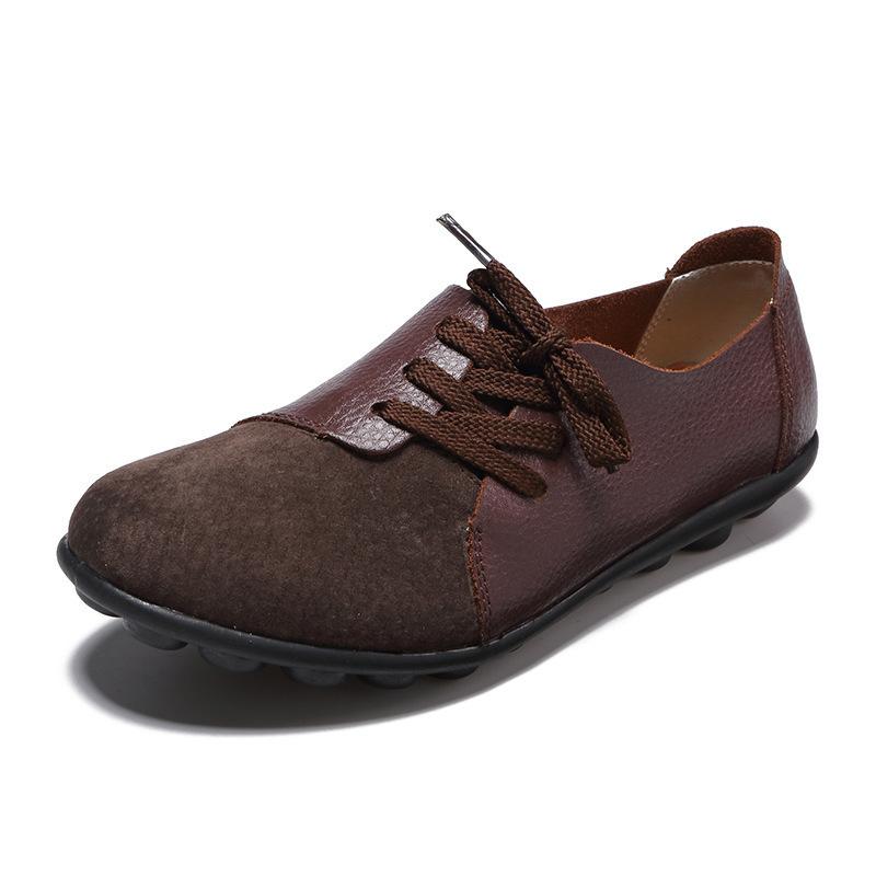 Frauen Schuhe Frühling Leder Mokassins Wohnungen Schuhe Frau Lace-Up Casual Damen Fahren Schuhe