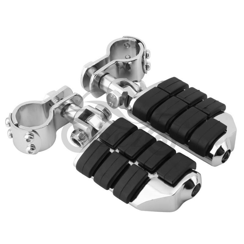 Universal Chrome Motorcycle Foot Pegs Rest Footrest Harley Cruiser Bobber Chopper Custom Bikes