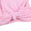Neugeborenes Baby Weicher Turban Hut Warme Mütze Krankenhausmütze mit Schleife Niedliche Säuglingskopfbedeckung(Rosa)