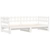 Daybed Extendable White 2*(90*190) Cm Solid Pine Wood