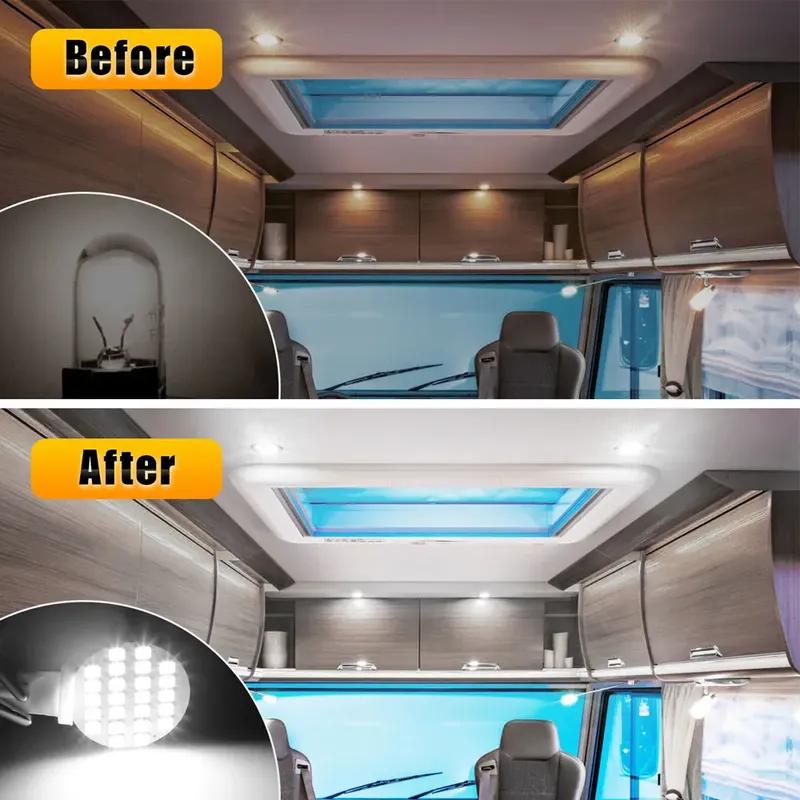 20pcs Universal Car Interior trument Lamp Atmosphere Light Reading Lamp T10/921/194 24 SMD LED Bulbs Car Lights Accessories