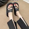French set of toe cool slippers women's summer wear new high-end casual flip-flops simple with skirt cool slippers