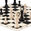 Travel Chess Set x Foldable Silicone Chess Board King Height Plastic Staunton Pieces Storage Bag A&A / 15" 15" / 3.25" /