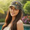 Sunshade Frayed Denim Baseball Cap Adjustable Distressed Colorful Casquette  Daily