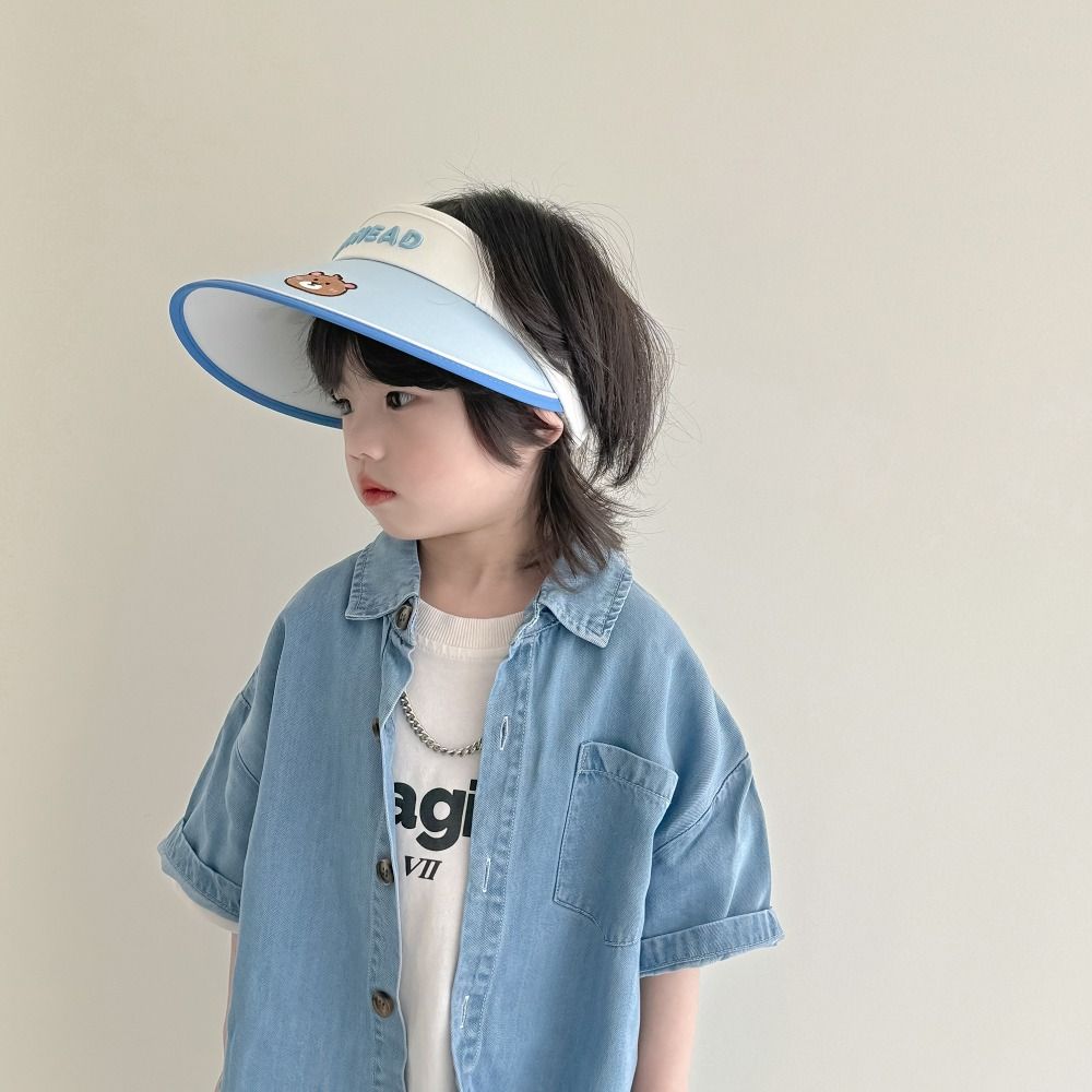

Детская солнцезащитная шляпа с защитой от ультрафиолета, портативная панамская кепка с открытым верхом и козырьком, летняя кепка