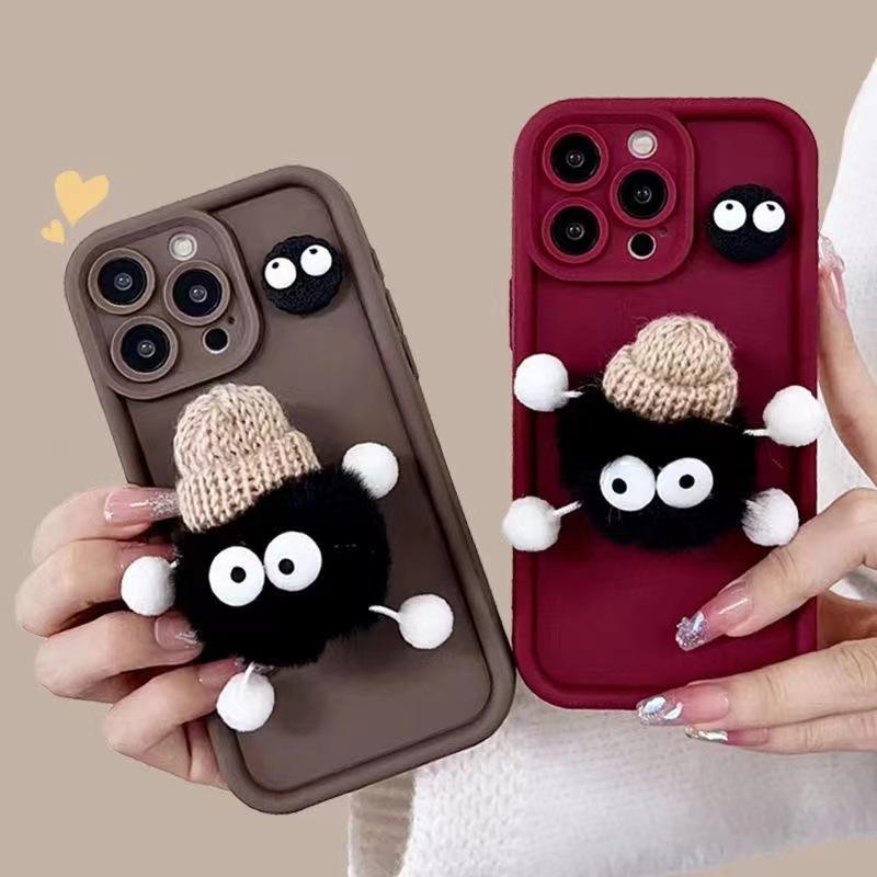Applicable To iPhone17promax Mobile Phone Case 16e Three-dimensional Plush Briquettes 14 Apple 15pro Anti-drop 12 Soft Case