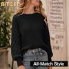 Lässige Kapuzenpullover und Sweatshirts mit langen Ärmeln und Rundhalsausschnitt für Damen