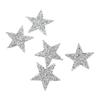 5 Pcs Star Iron On Patches 6cm Silver Resin Shiny Rhinestone Five Pointed Star Hot Melt Adhesive