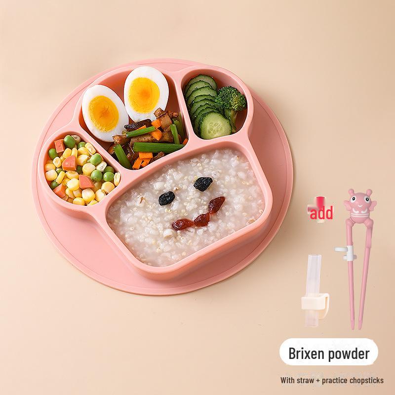 Silicone Suction Cup Divided Baby Plate & Bowl Set for Toddlers