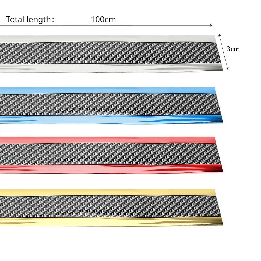 Naklejki samochodowe Anti Scratch Listwa progowa Protector gumowy pasek z włókna węglowego ochrona progu samochodu naklejka na zderzak Car Styling