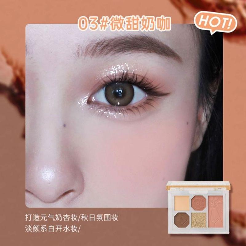 Gracebabi - 2 in 1 Eyeshadow & Cheek Palette - Light Brown