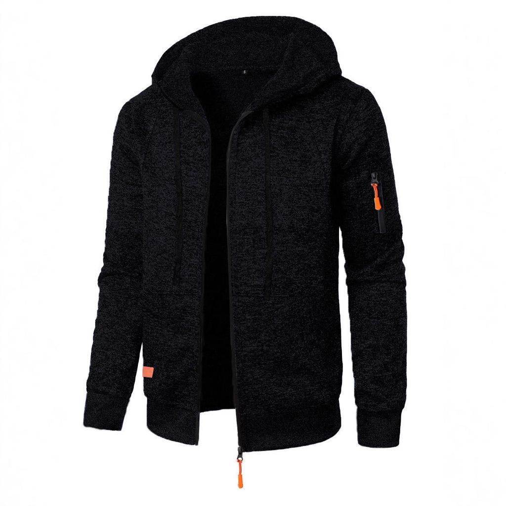 Men's Jacquard Knit Sports Hoodie Cardigan