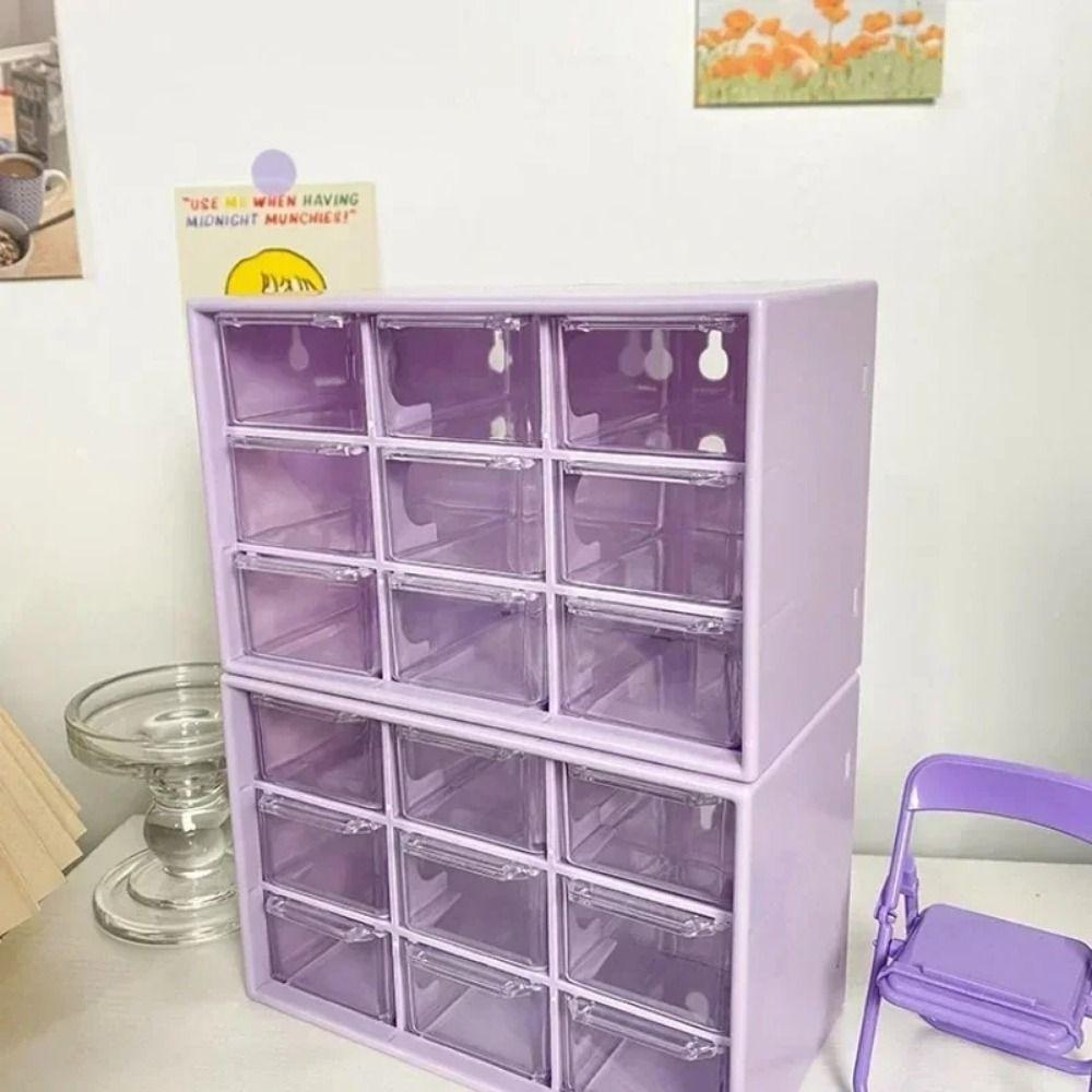 PVC Storage Box 9 Grids Drawer Organizer Box Desktop Drawer Organizer For Jewelry Cosmetics