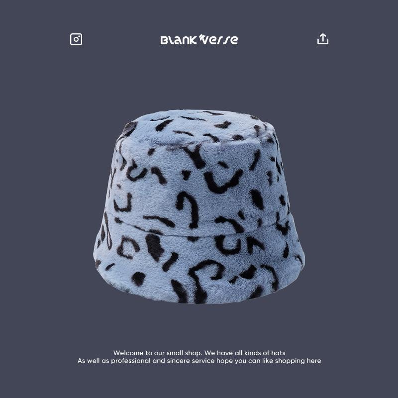 Imitation Fox Hair Plush Hat Female Winter Face Small Thickened Warm Bucket Hat Big Head Circumference Cold Basin Hat