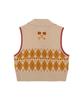 Lesonnet Logo And Argyle Knit Vest Beige