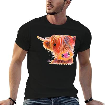Vache Écossaise des Highlands IMPRESSION SWEET SATSUMA par Shirley MacArthur T-shirt t-shirt essentiel T-shirt