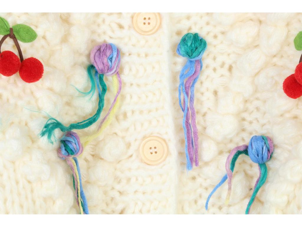 Koreanische Handgestrickte Blumenstrickjacke - Herbst/Winter Damen Langarm Rundhals Pullover Mantel