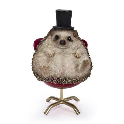 Ubia Igel sitzt auf einem Stuhl, 7 x 6,5 x 11 cm, Figur, Tier, Gartendekor, Igel, H23157