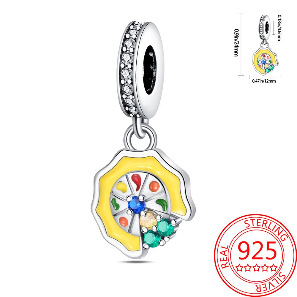 Delicious Food Copper Doughnut Cake Dessert Fruit Fine Wine Bead Pendant Fit Bracelet Necklac Boutique Jewelry Gift