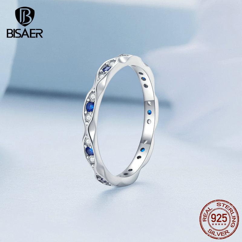 

BISAER настоящее серебро 925 пробы сглаза циркон кольца для женщин креативный демонический глаз штабелируемое кольцо ювелирные изделия на день рождения подарок 8