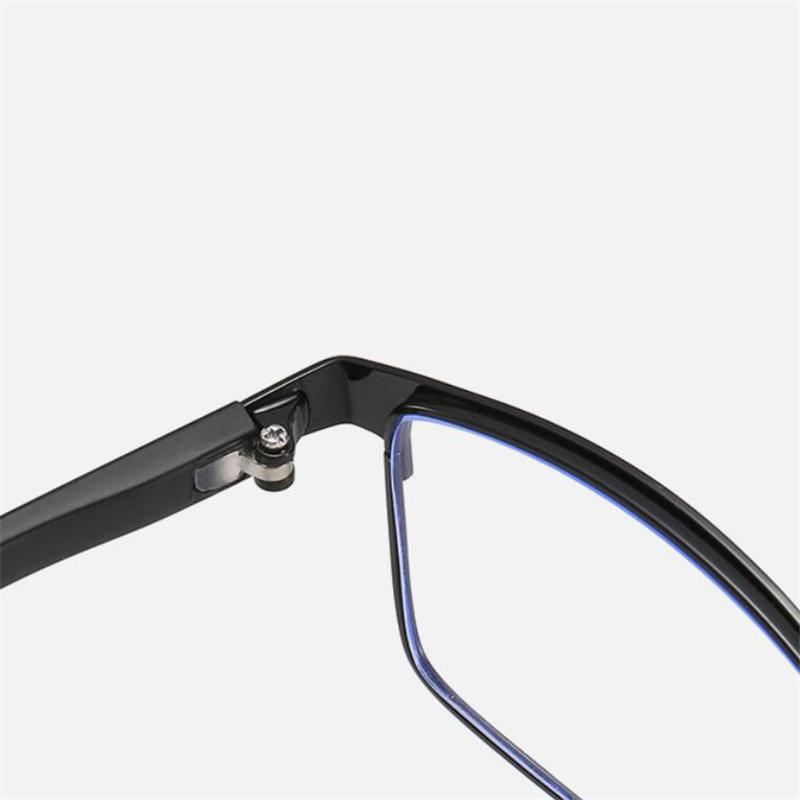 Full Frame Blue Light Blocking Square Prescription Spectacle Women Men Metal Minus Lens Okulary Korekcyjne  0 -0.5 -1.0 To -6.0