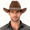 Antique Western Cowboy Hats Breathable Adjustable Fedoras with Rhinestones Heart Decors For Costume Parties Dressingup