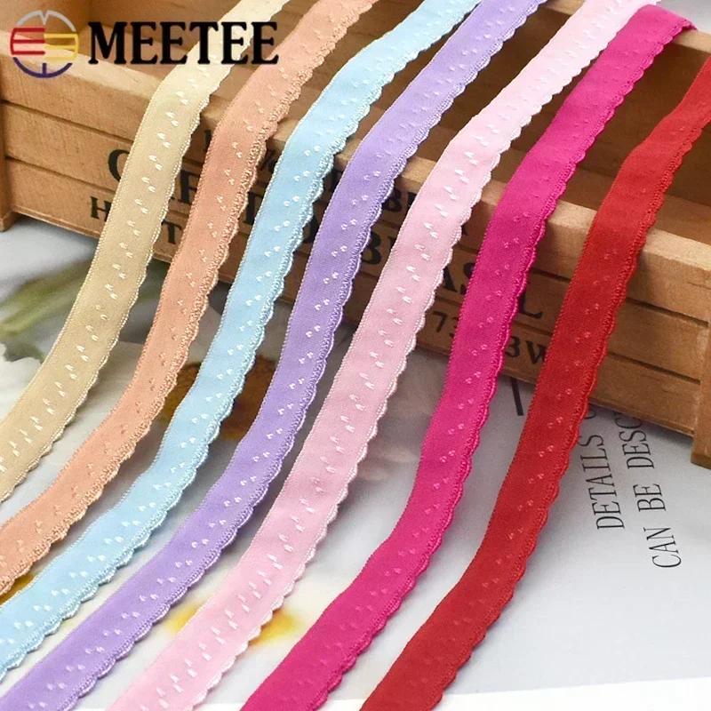 5/10/20M Meetee 11mm Cotton Elastic Band for Underwear Strap Stretch Webbing Tape Ribbon Double Layered Rubber Bands Accessories