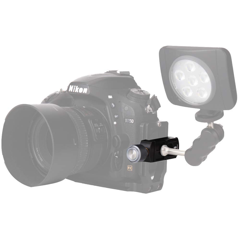 Universal Aluminum Hot Shoe Mount Adapter and for Professional Camera Arca-Swiss Clamp, 1/4" Screw, Quick-release L-plate L-brackets