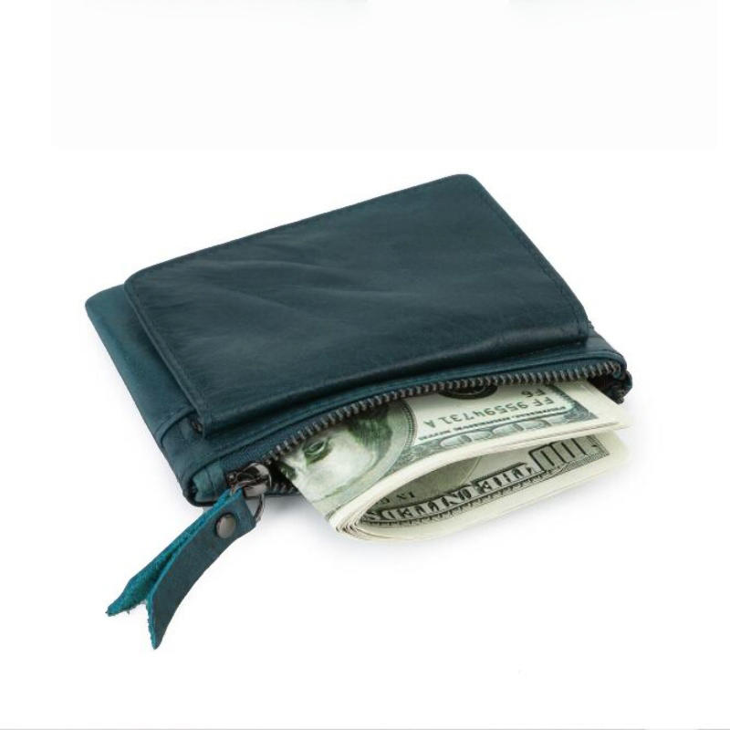 Mini Leather Coin Purse Retro Creative Multifunctional Credit Card Holder Short Wallet for Women Men