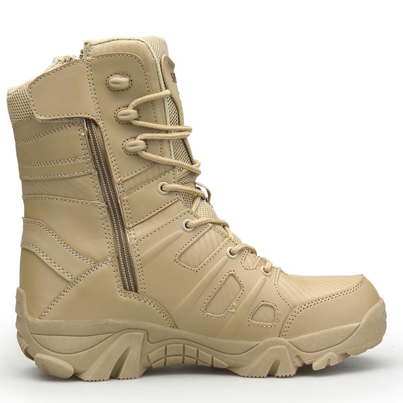 Men's Waterproof Anti-Slip Tall Boots Desert Outdoor Hiking Boots Large Size Tactical Military Shoes 39-47