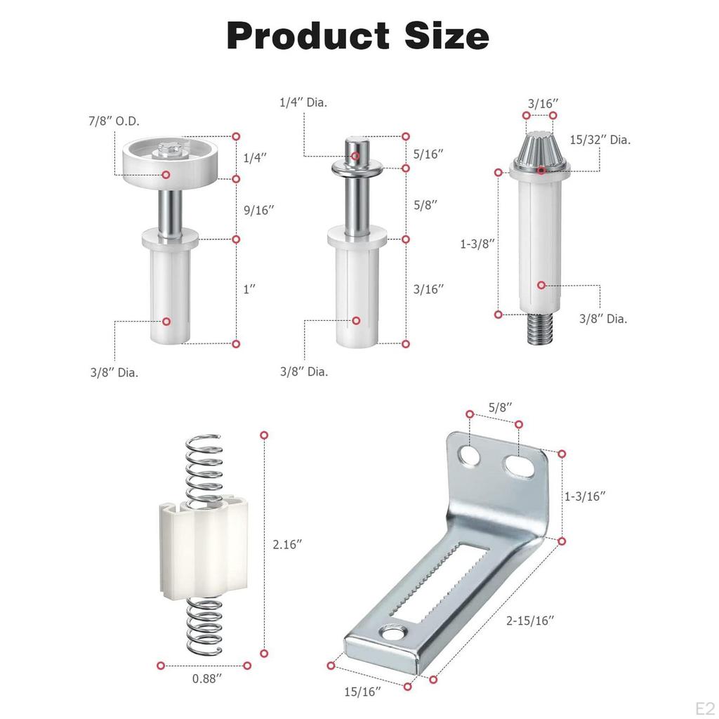 16x Bifold Door Hardware Kit, Repair Replacement Parts, Bottom