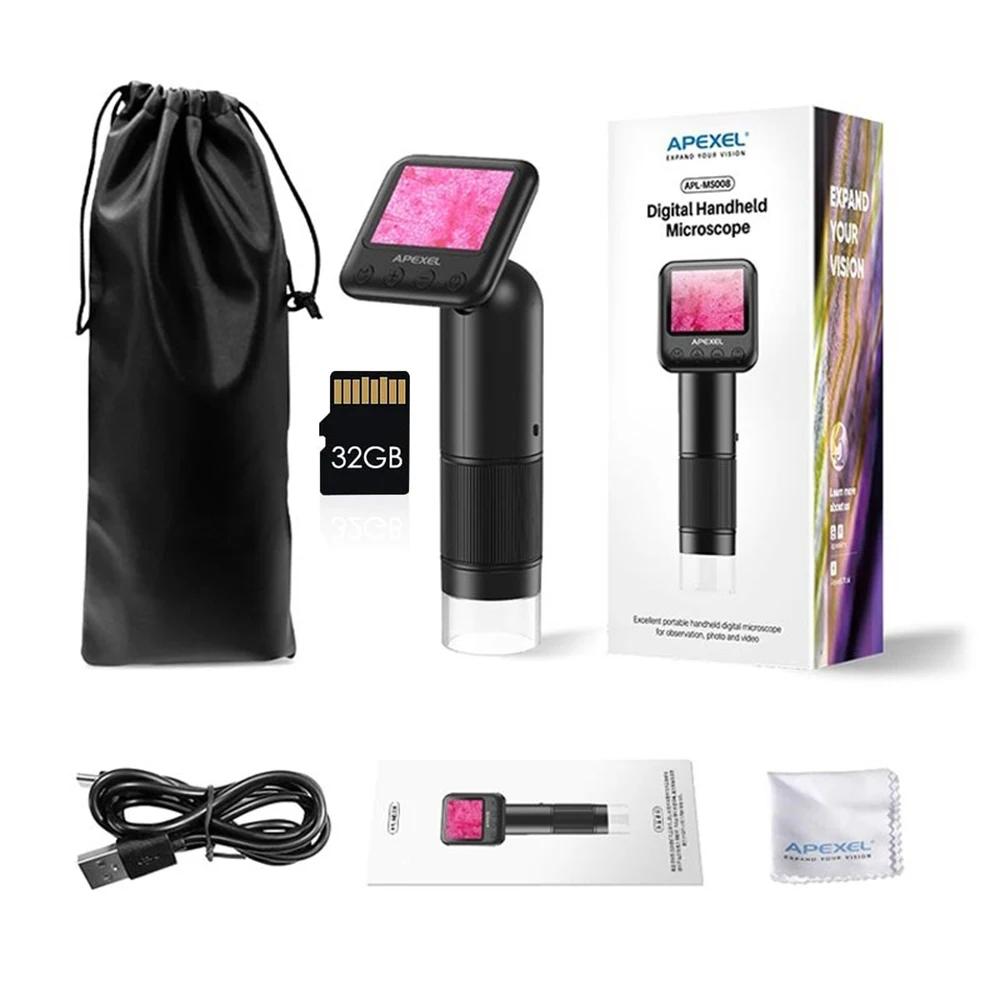 Handheld 800X HD Digital Microscope for Adults,2" LCD Screen Pocket Microscope for Kids,USB Lab Digital Microscopes Equipment